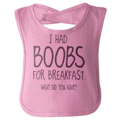 Boobs for Breakfast Infant Baby Bib-Direct To Garment Print-Brisco Baby