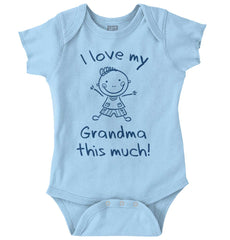 Love My Grandma Romper Bodysuit-Direct To Garment Print-Brisco Baby