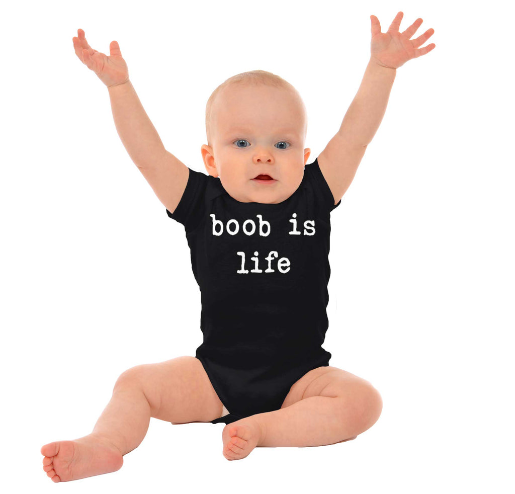 Boob Is Life Romper Bodysuit-Direct To Garment Print-Brisco Baby