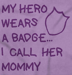 Hero Wears Badge Baby Ruffled Trim Romper-Direct To Garment Print-Brisco Baby