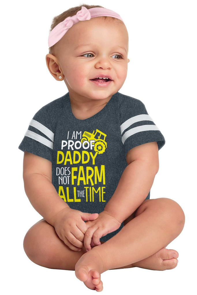 Farm All The Time Football Romper Bodysuit-Direct To Garment Print-Brisco Baby