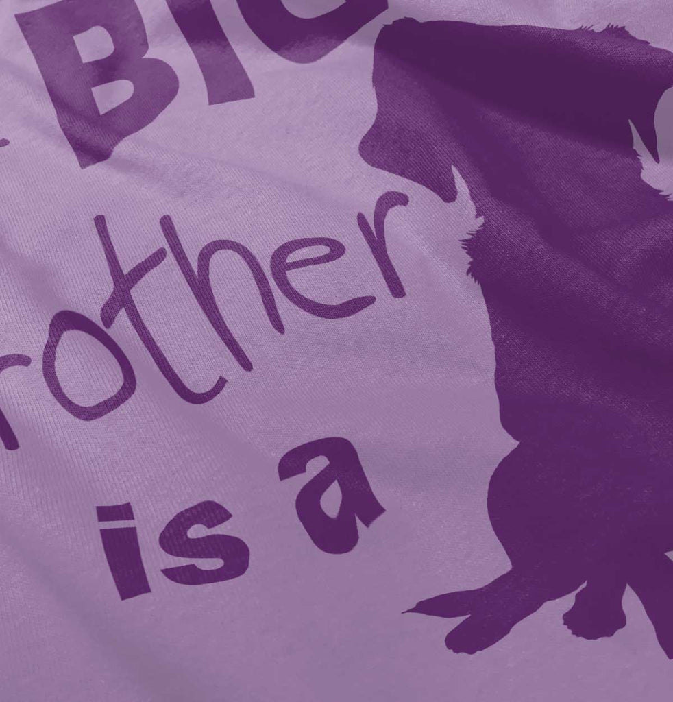 Brother is a Dog Baby Ruffled Trim Romper-Direct To Garment Print-Brisco Baby