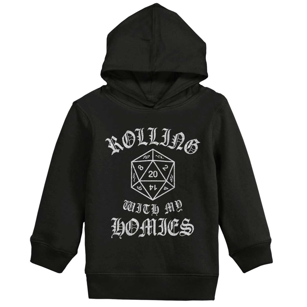 Rolling With My Homies Dungeons Toddler Pullover Hoodie-Direct To Garment Print-Brisco Baby