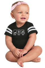 Crawl Walk Bike Football Romper Bodysuit-Direct To Garment Print-Brisco Baby