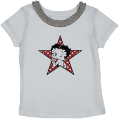 Betty Star Toddler Ruffled Trim T-Shirt-Direct To Garment Print-Brisco Baby