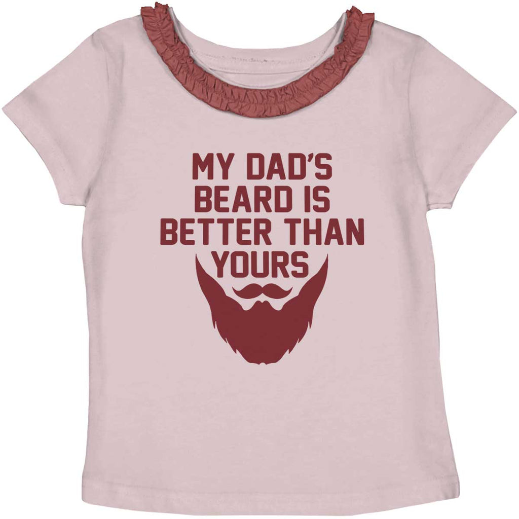 Dad's Beard Toddler Ruffled Trim T-Shirt-Direct To Garment Print-Brisco Baby