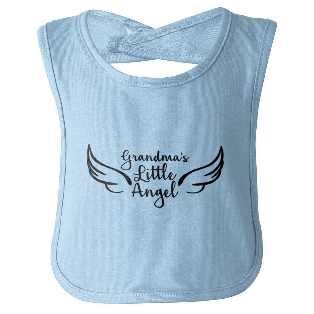 Grandma's Little Angel Infant Baby Bib-Direct To Garment Print-Brisco Baby