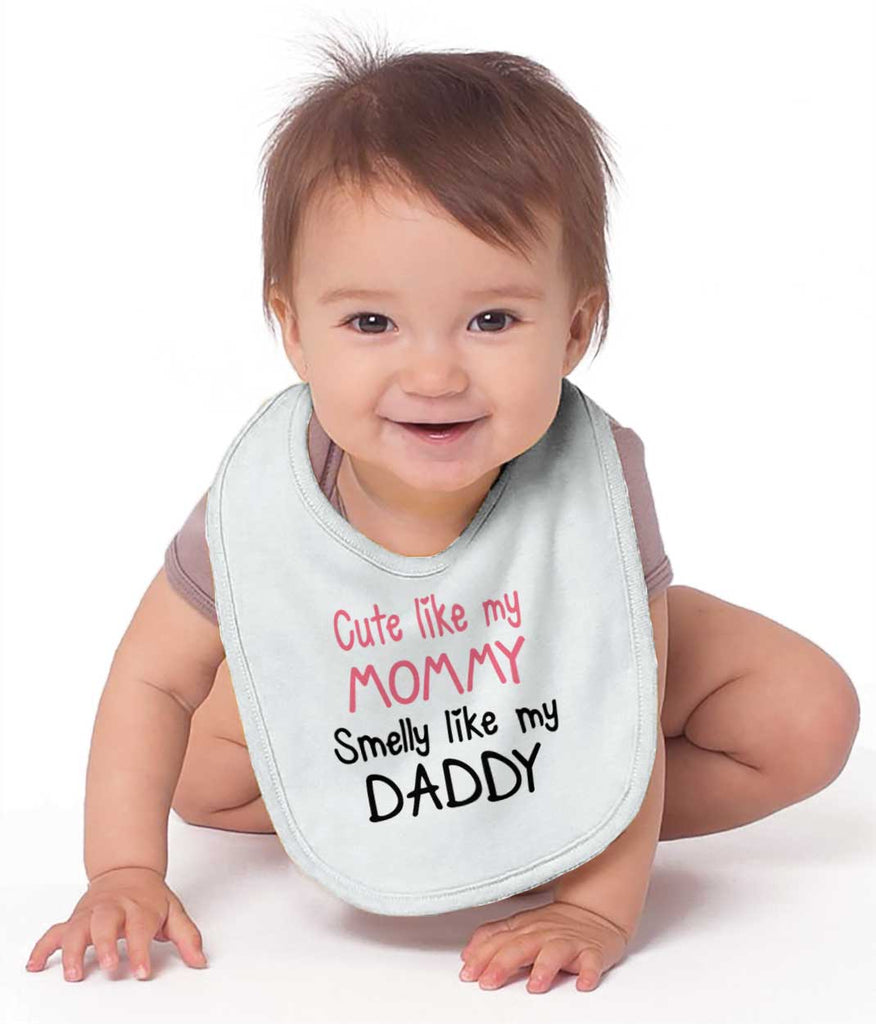Smelly Like Daddy Infant Baby Bib-Direct To Garment Print-Brisco Baby