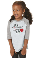 Cousins Love Me Toddler Baseball-Direct To Garment Print-Brisco Baby