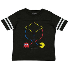 Pac-Man Cube Toddler Football Jersey Tee-Direct To Garment Print-Brisco Baby