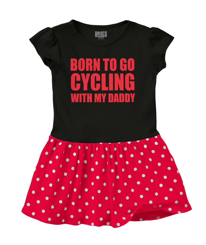 Cycling With Daddy Baby Polka Dot Skirt Dress-Direct To Garment Print-Brisco Baby