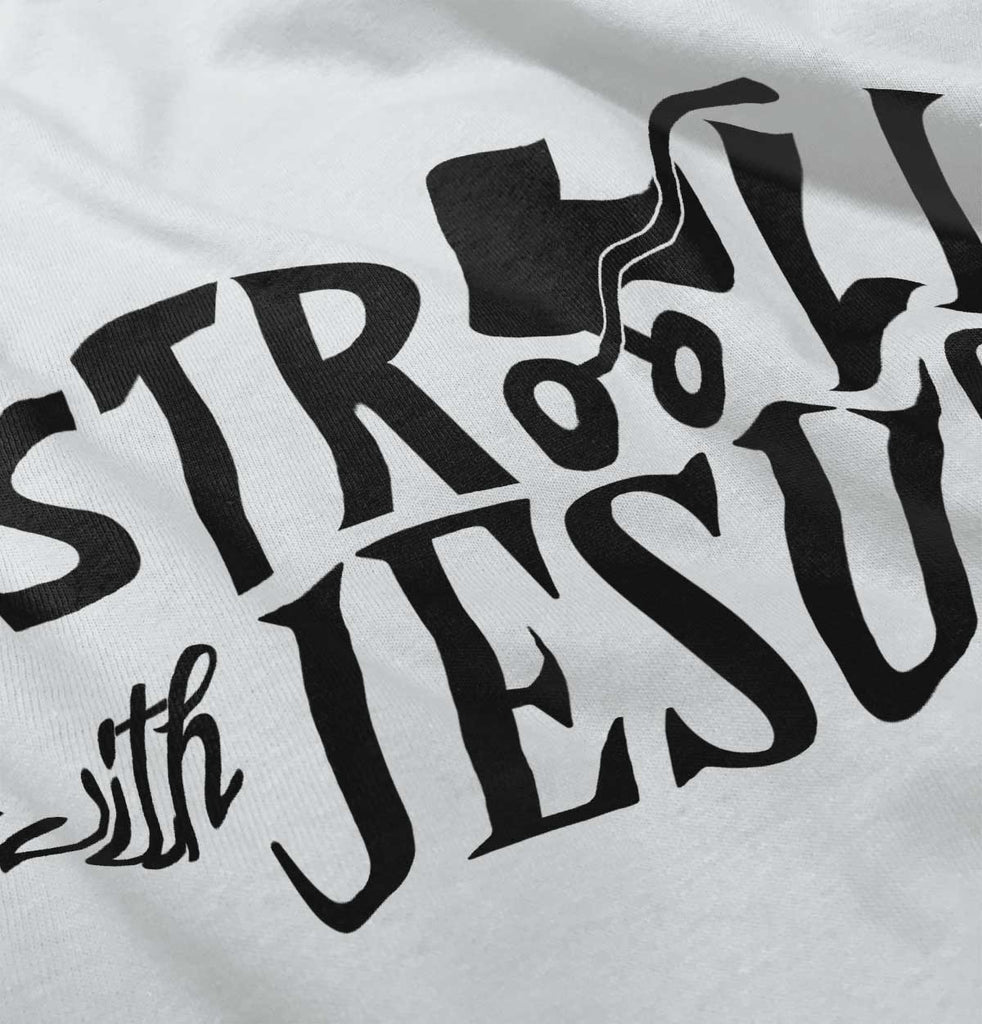 Stroll With Jesus Toddler Ruffled Trim T-Shirt-Direct To Garment Print-Brisco Baby