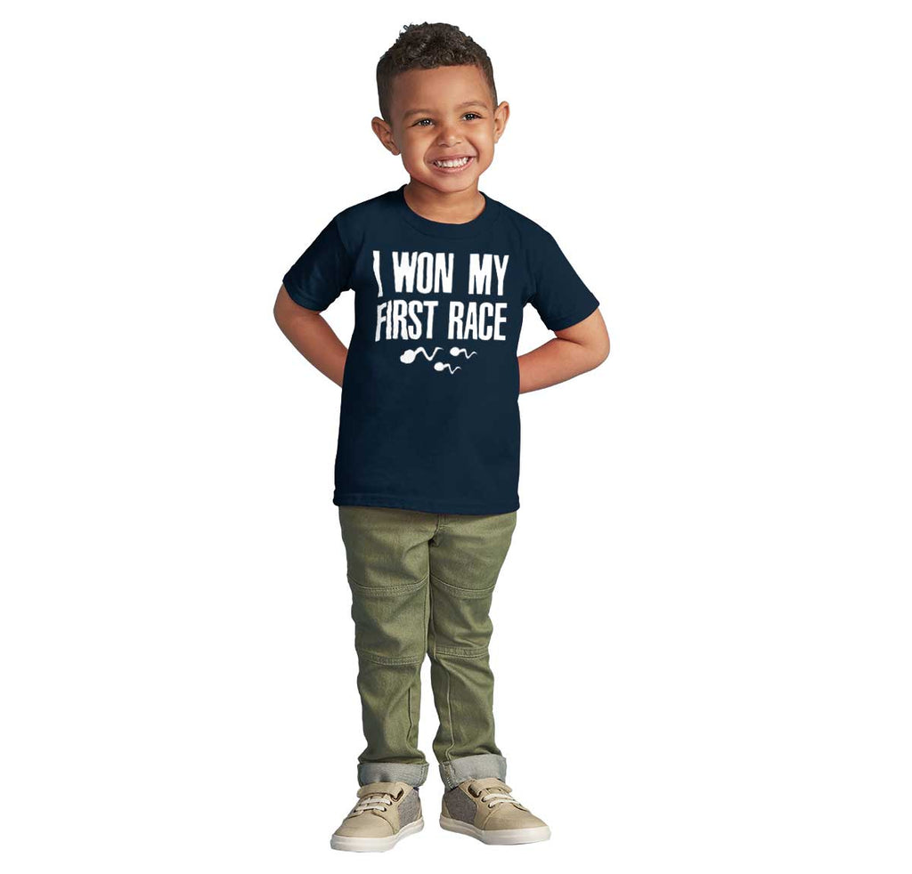 Won The Race Infant Toddler T Shirt-Direct To Garment Print-Brisco Baby