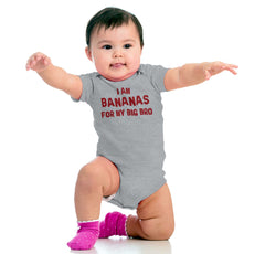 I Am Bananas For My Big Bro Romper Bodysuit-Direct To Garment Print-Brisco Baby