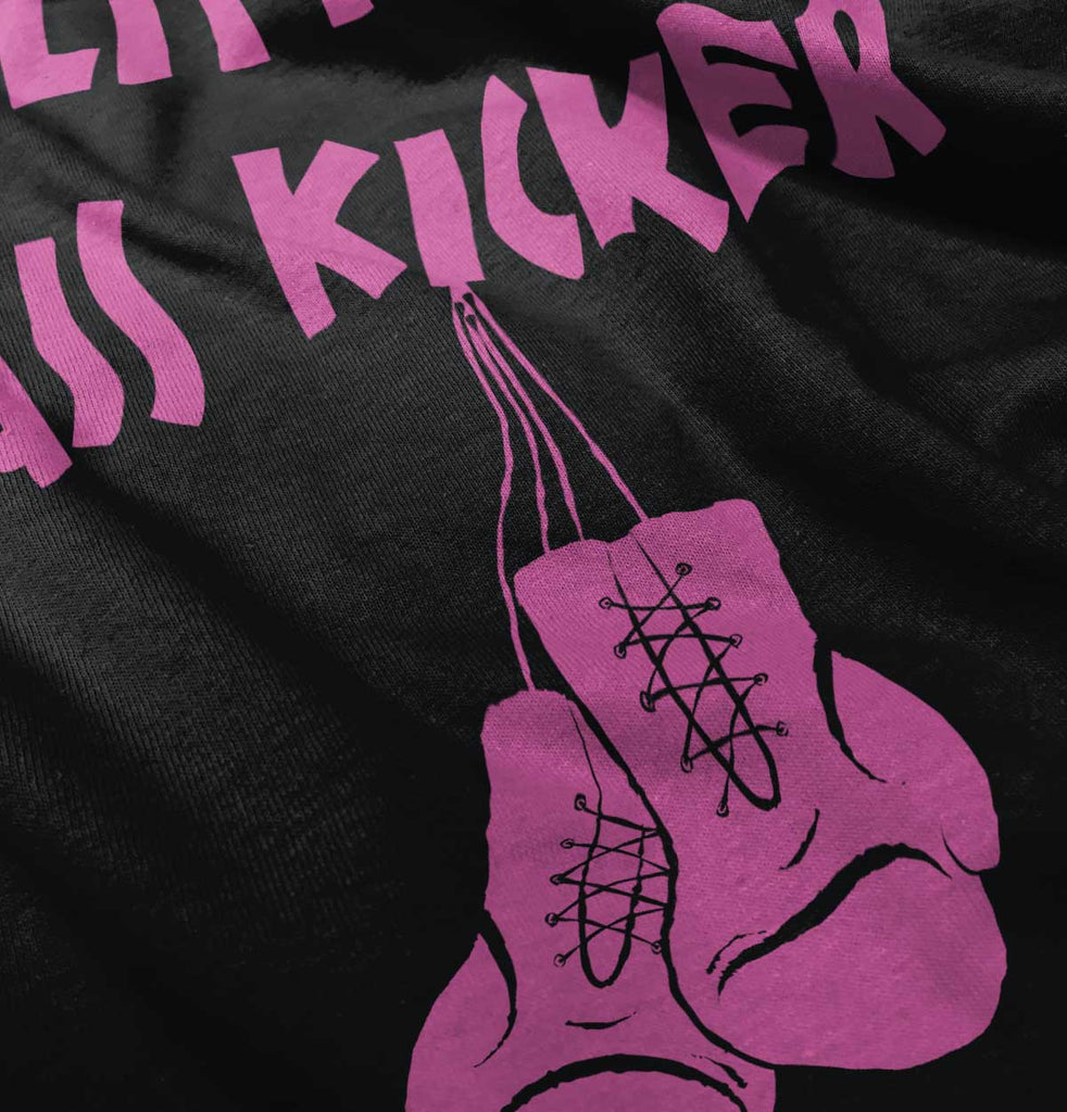 Little Ass Kicker Toddler Ruffled Trim T-Shirt-Direct To Garment Print-Brisco Baby