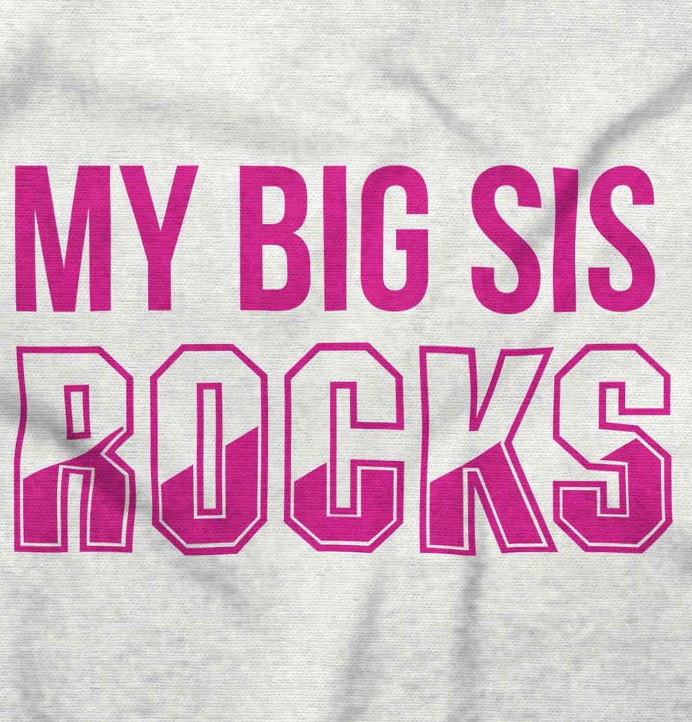 My Big Sis Rocks Romper Bodysuit-Direct To Garment Print-Brisco Baby