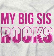 My Big Sis Rocks Romper Bodysuit-Direct To Garment Print-Brisco Baby