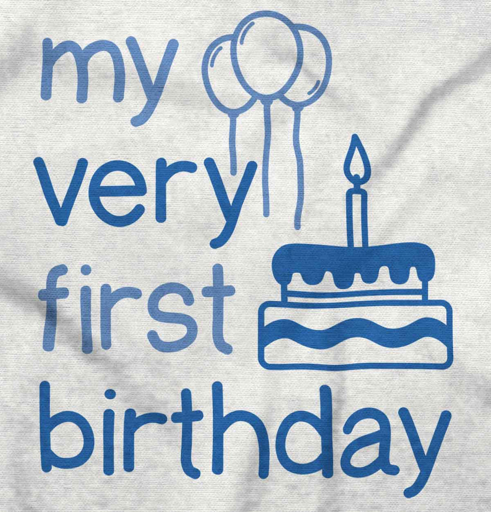 Very First Birthday Romper Bodysuit-Direct To Garment Print-Brisco Baby