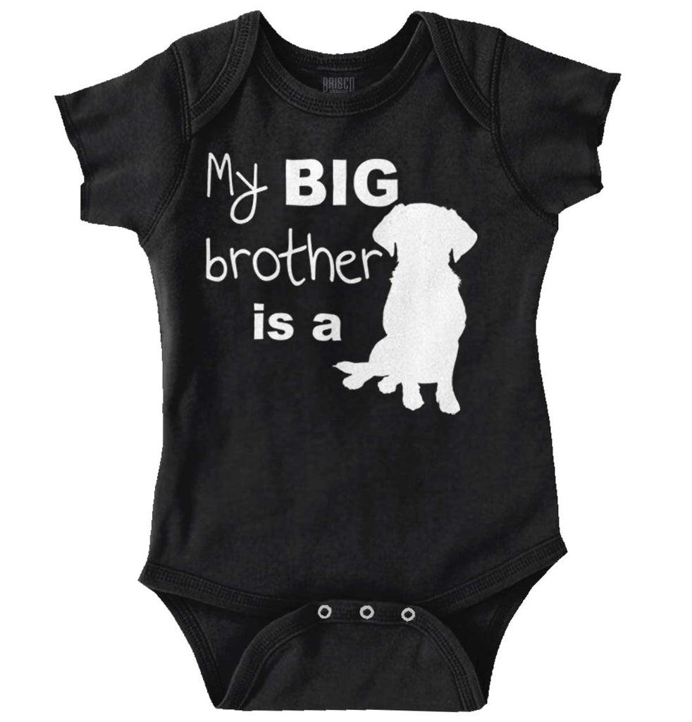 Brother is a Dog Romper Bodysuit-Direct To Garment Print-Brisco Baby