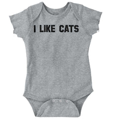 I Like Cats Romper Bodysuit-Direct To Garment Print-Brisco Baby