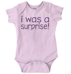 I Was A Surprise Romper Bodysuit-Direct To Garment Print-Brisco Baby