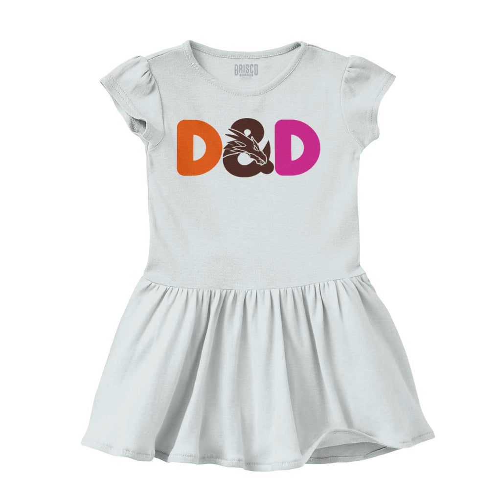 Dungeons Fantasy Tabletop Gamer Solid Baby Infant Dress-Direct To Garment Print-Brisco Baby