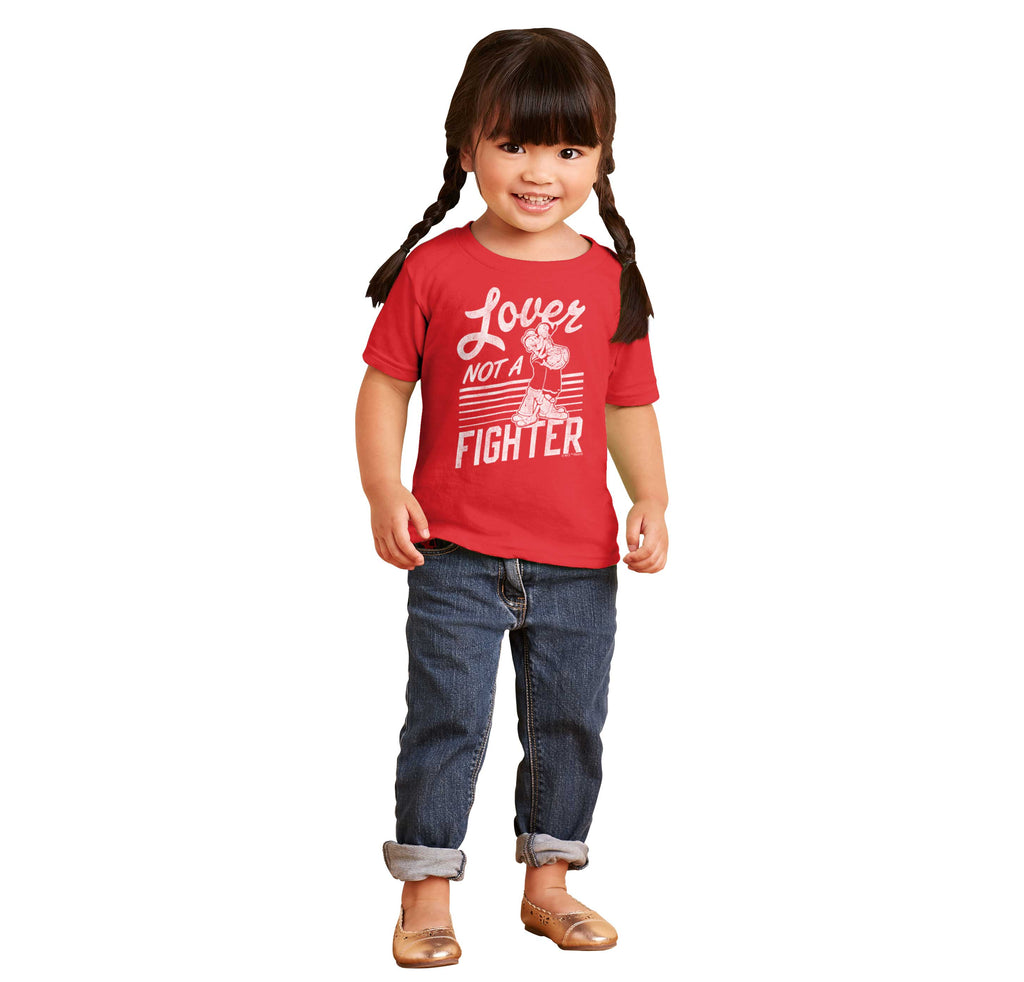 Lover Not A Fighter Infant Toddler T Shirt-Direct To Garment Print-Brisco Baby