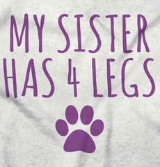 Sister has 4 legs Toddler Ruffled Trim T-Shirt-Direct To Garment Print-Brisco Baby