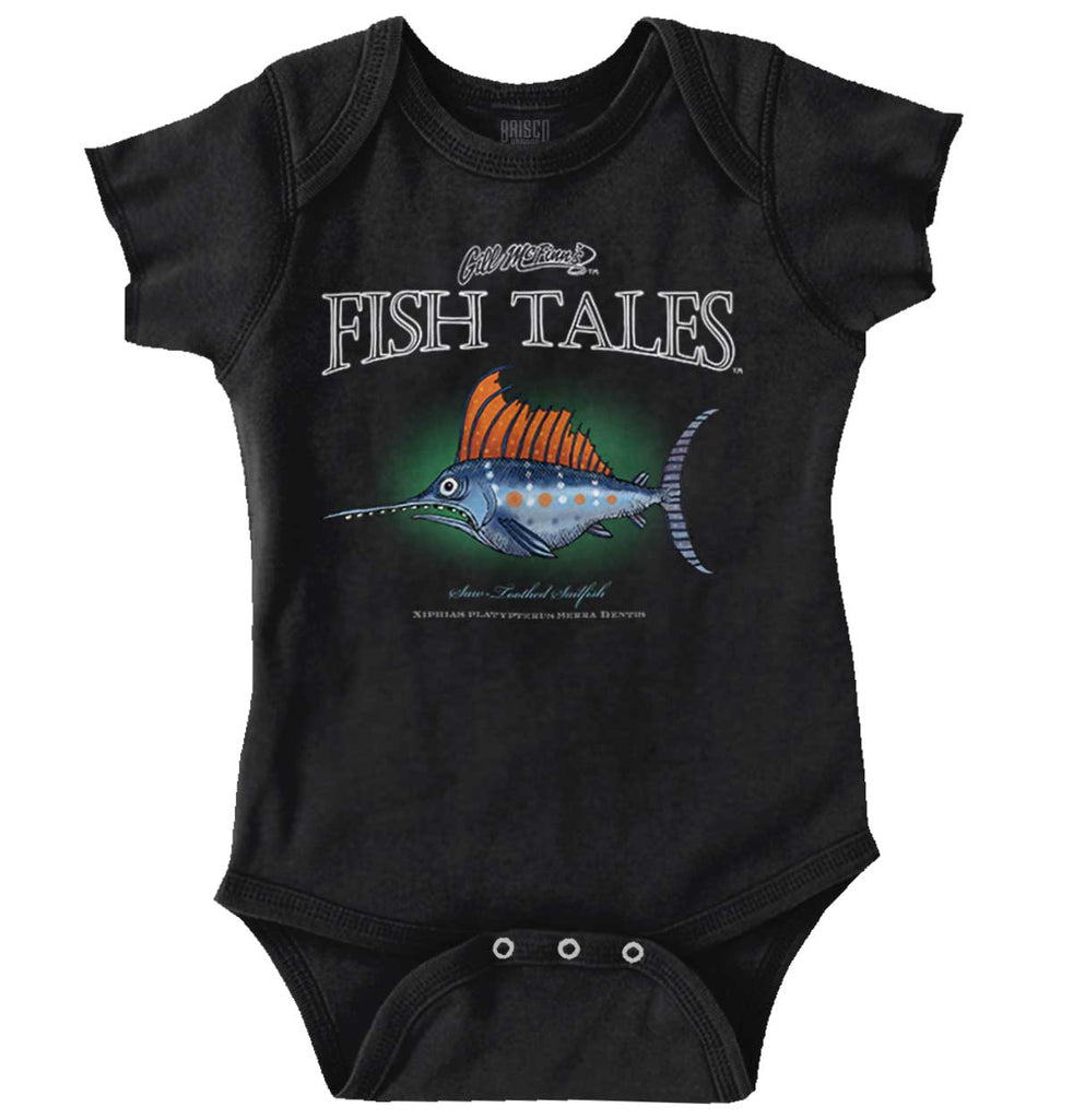 Saw-Toothed Sailfish Romper Bodysuit-Direct To Garment Print-Brisco Baby