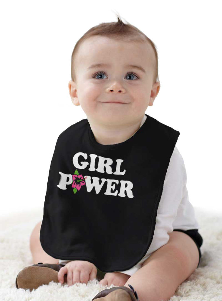 Girl Power Infant Baby Bib-Direct To Garment Print-Brisco Baby