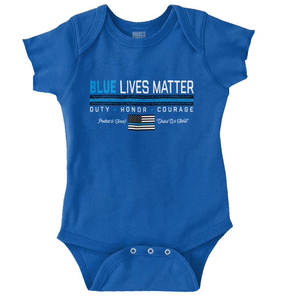 Thin Blue Flag Romper Bodysuit-Direct To Garment Print-Brisco Baby