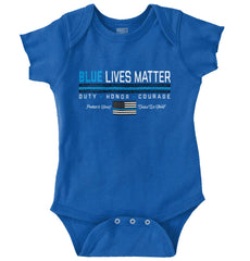 Thin Blue Flag Romper Bodysuit-Direct To Garment Print-Brisco Baby
