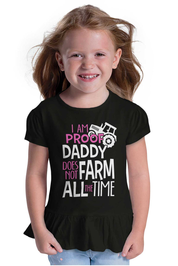 Farm All The Time Toddler Ruffle Bottom Tee-Direct To Garment Print-Brisco Baby