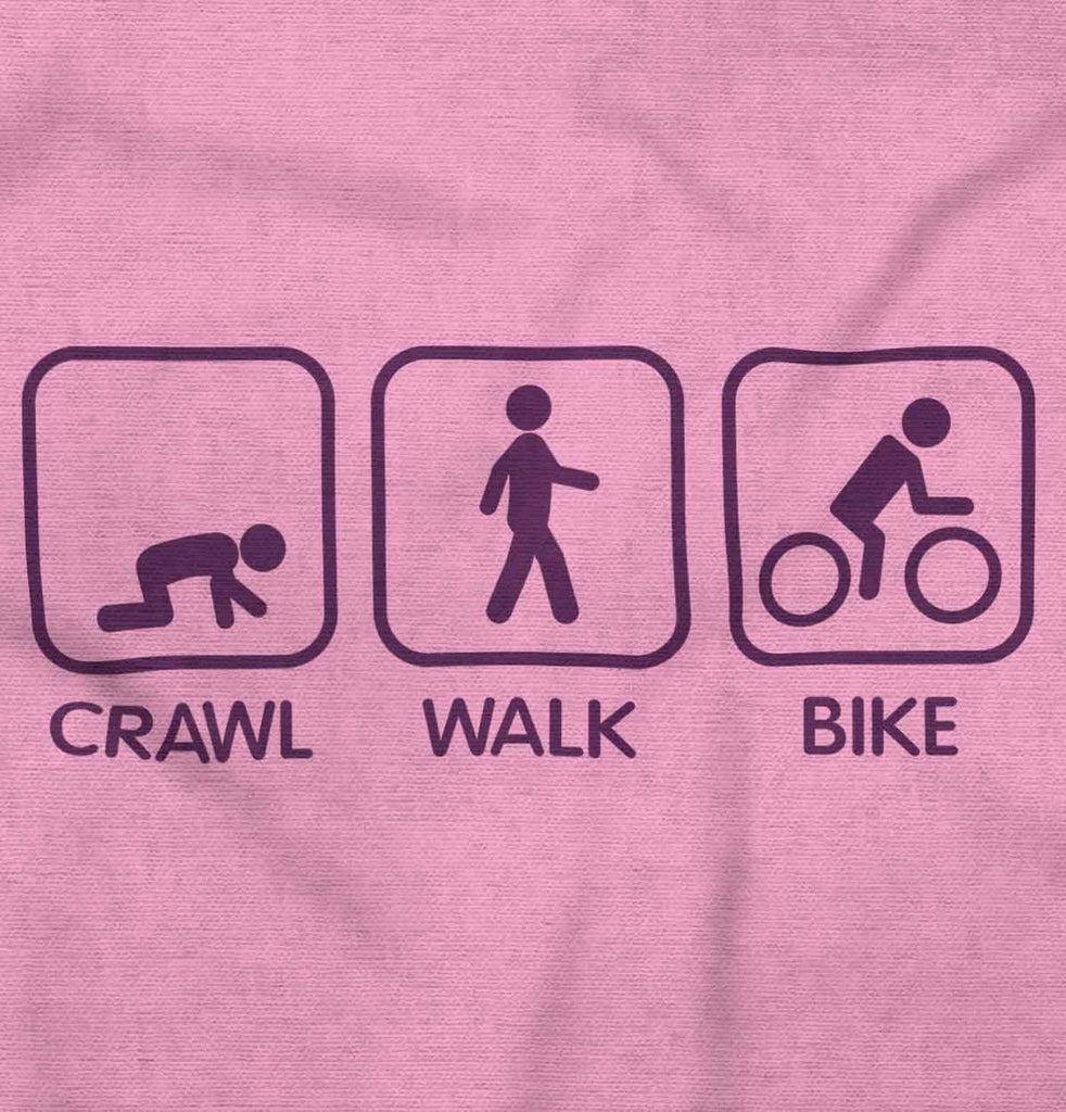 Crawl Walk Bike Infant Toddler T Shirt-Direct To Garment Print-Brisco Baby