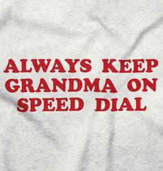 Always Keep Grandma Speed Dial Infant Baby Bib-Direct To Garment Print-Brisco Baby