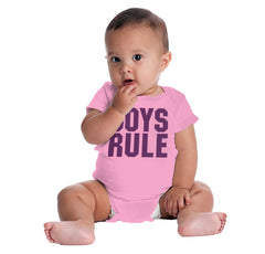 Boys Rule Romper Bodysuit-Direct To Garment Print-Brisco Baby