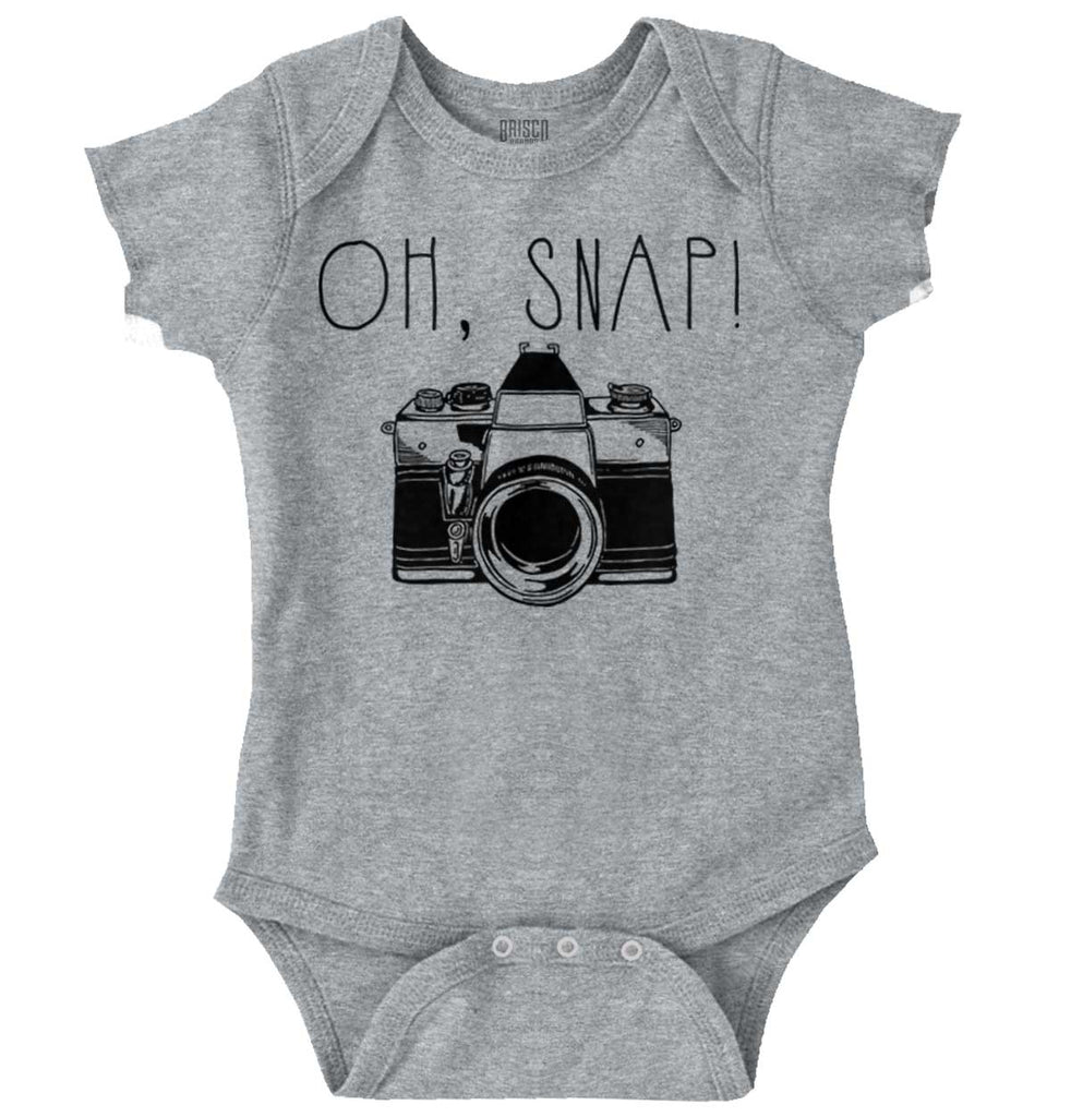 Oh Snap Camera Romper Bodysuit-Direct To Garment Print-Brisco Baby