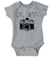 Oh Snap Camera Romper Bodysuit-Direct To Garment Print-Brisco Baby