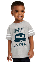 Happy Camper Toddler Football Jersey Tee-Direct To Garment Print-Brisco Baby