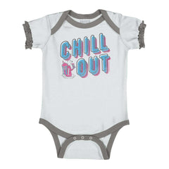 Retro Chill Baby Ruffled Trim Romper-Direct To Garment Print-Brisco Baby