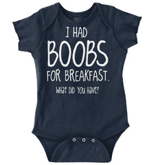 Boobs for Breakfast Romper Bodysuit-Direct To Garment Print-Brisco Baby
