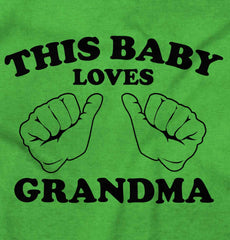 Baby Loves Grandma Romper Bodysuit-Direct To Garment Print-Brisco Baby