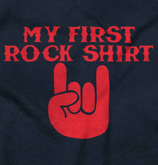 Rock Shirt Baby Ruffled Trim Romper-Direct To Garment Print-Brisco Baby