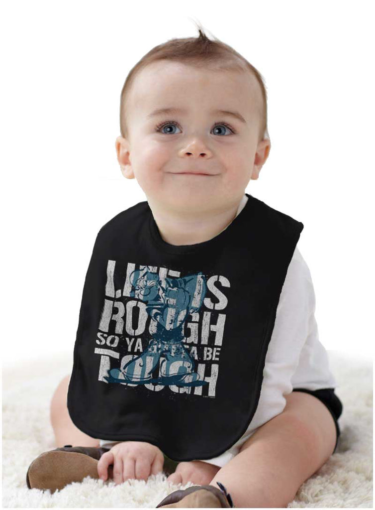 Life Is Rough Infant Baby Bib-Direct To Garment Print-Brisco Baby