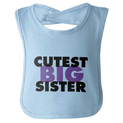 Cutest Big Sister Infant Baby Bib-Direct To Garment Print-Brisco Baby