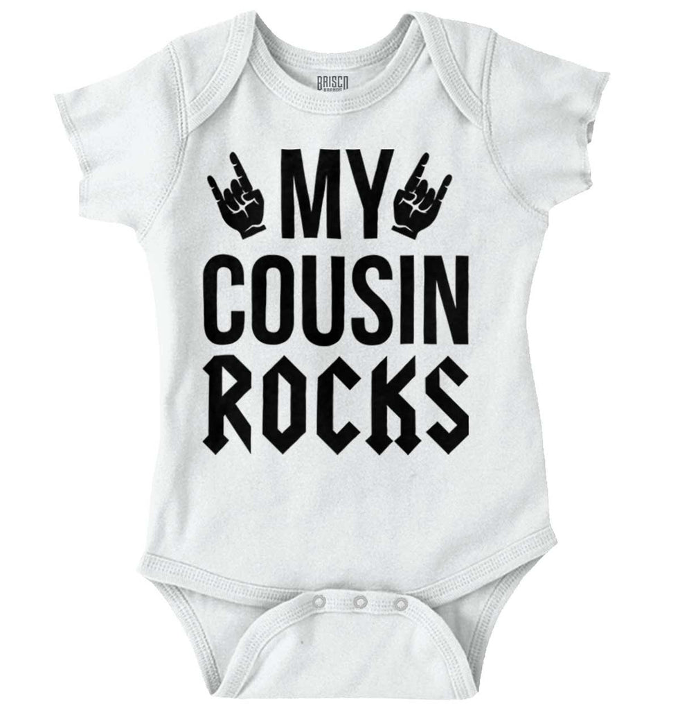 My Cousin Rocks Romper Bodysuit-Direct To Garment Print-Brisco Baby