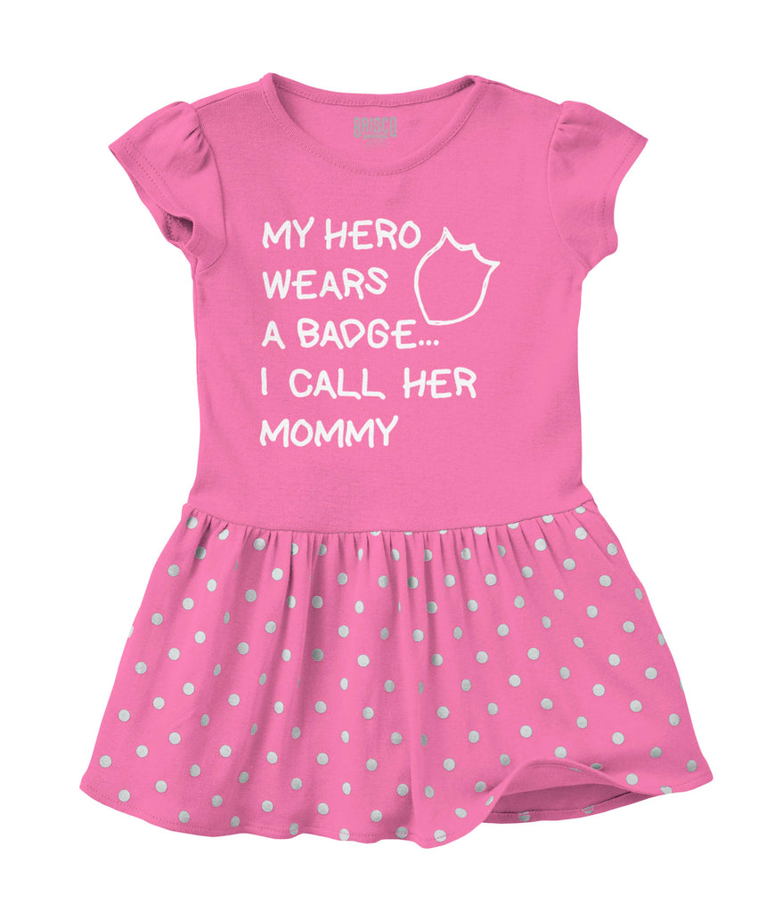 Hero Wears Badge Baby Polka Dot Skirt Dress-Direct To Garment Print-Brisco Baby