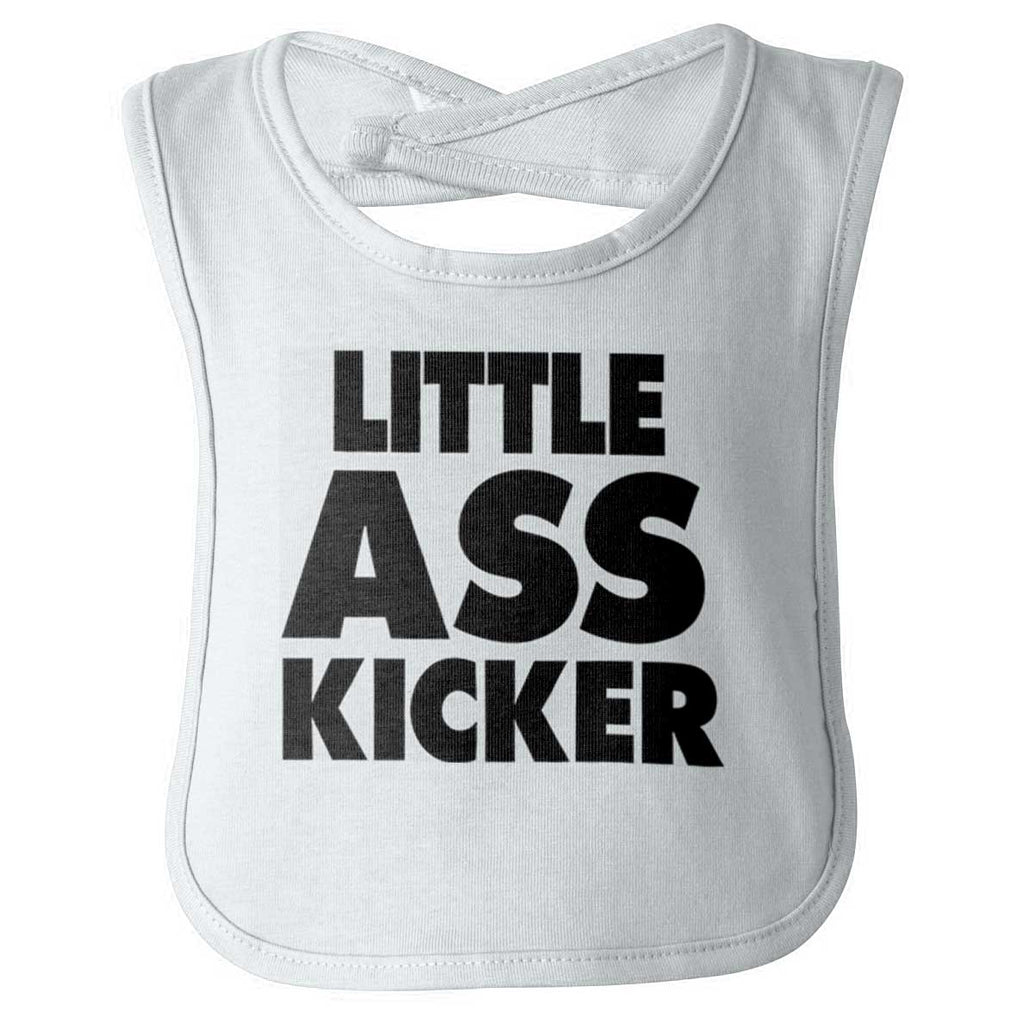 Little Ass Kicker Infant Baby Bib-Direct To Garment Print-Brisco Baby