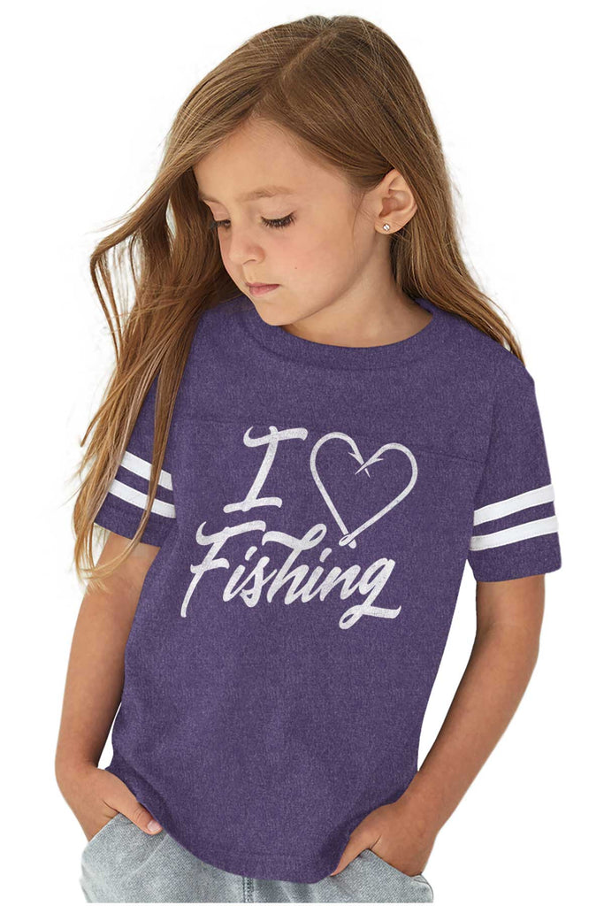 I Love Fishing Football Jersey-Direct To Garment Print-Brisco Baby