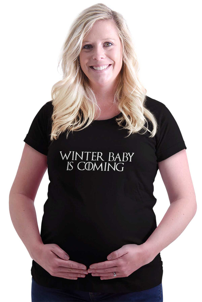 Winter Baby Is Coming Maternity T-Shirt-Direct To Garment Print-Brisco Baby
